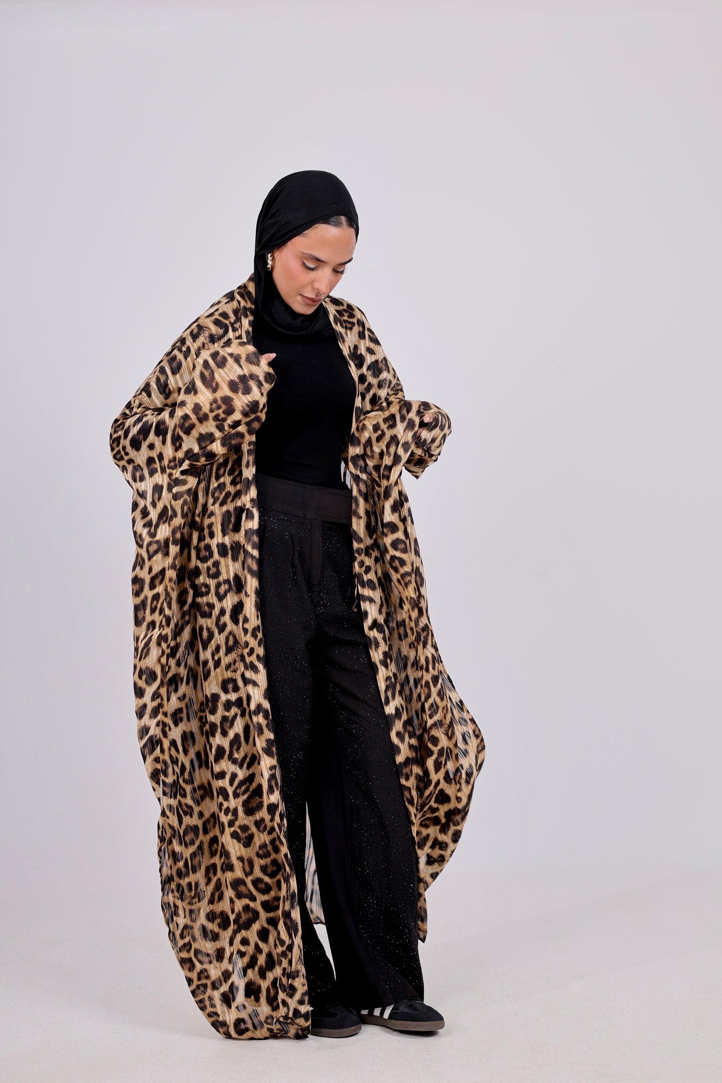 Leopard print kimono