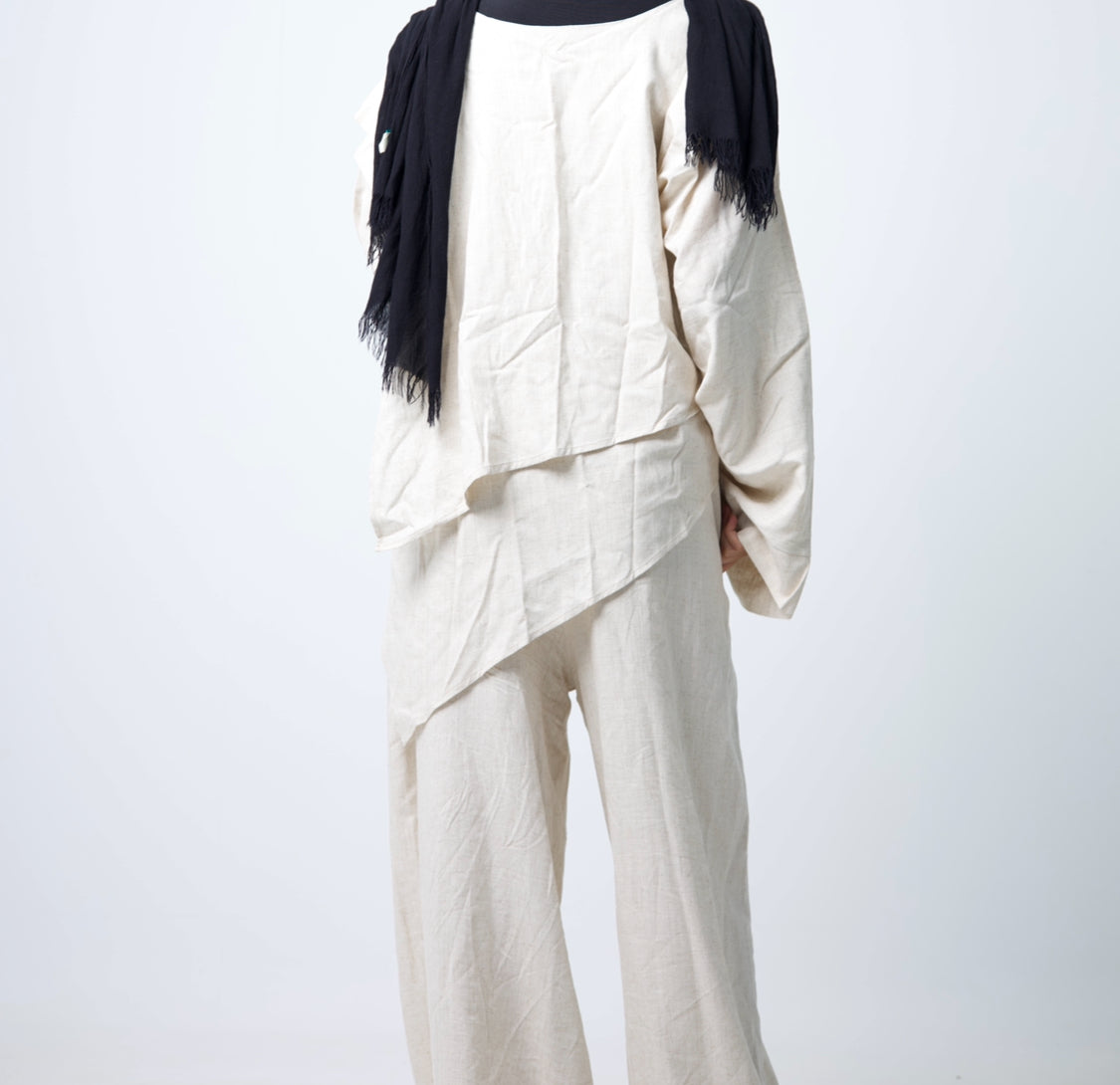 High low linen set