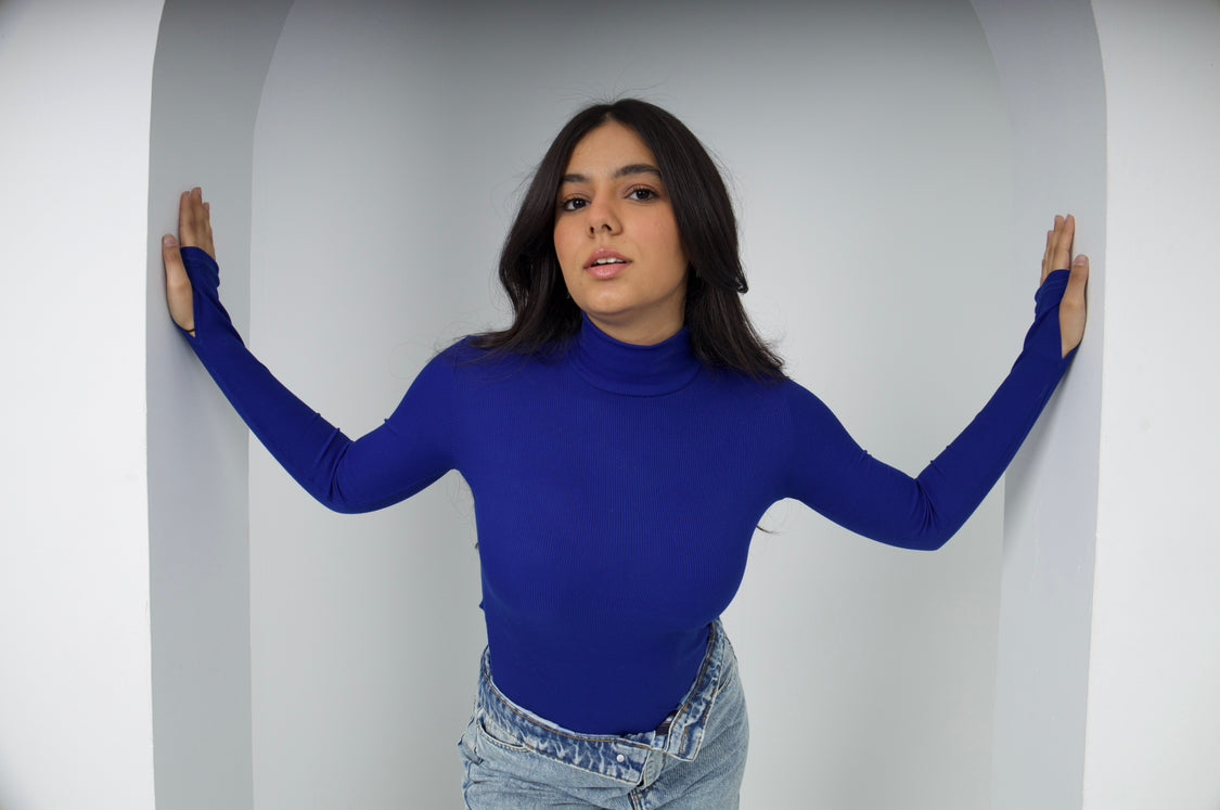 Electric Blue Turtle Neck