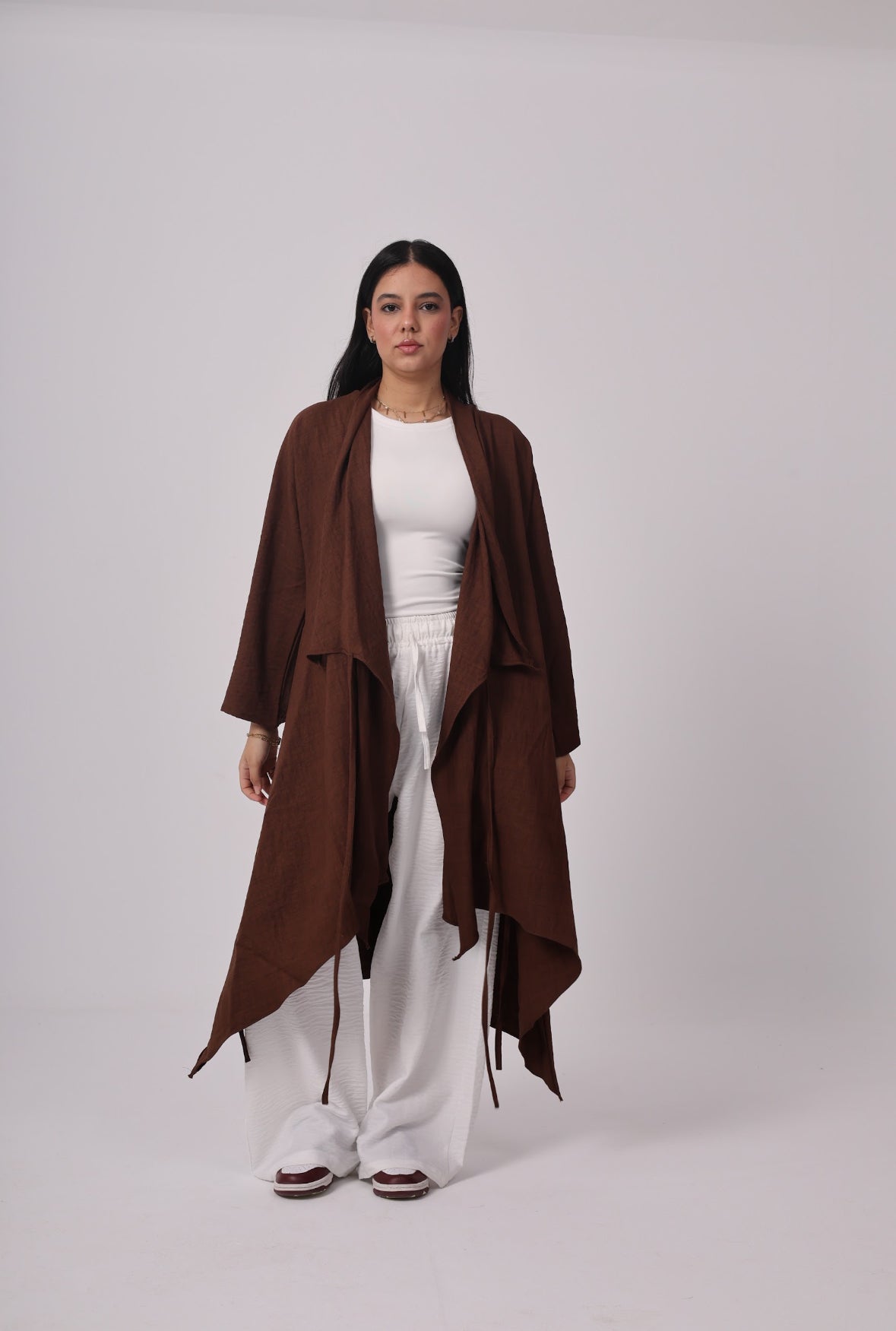 Asymmetrical Blouse - Brown