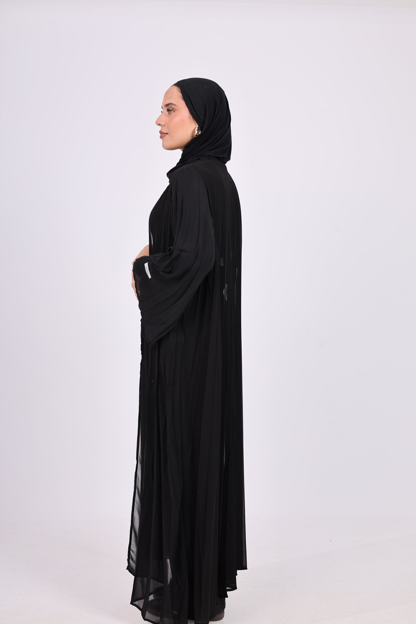 Black Plissé Abaya