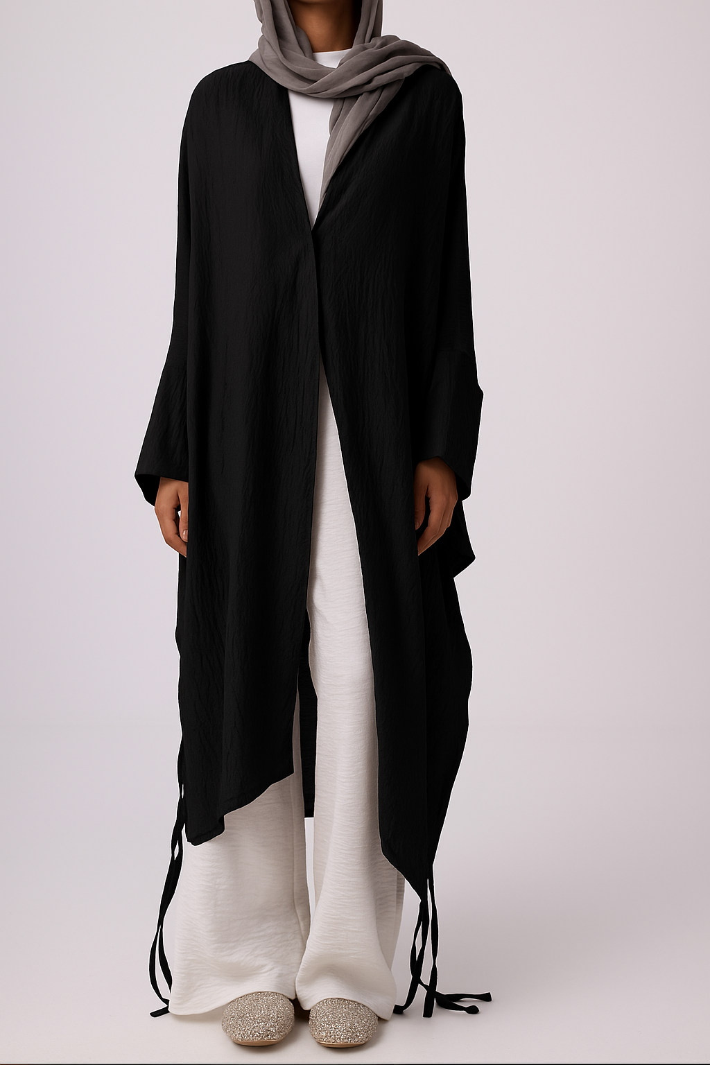 Long Fringes Chemise- White