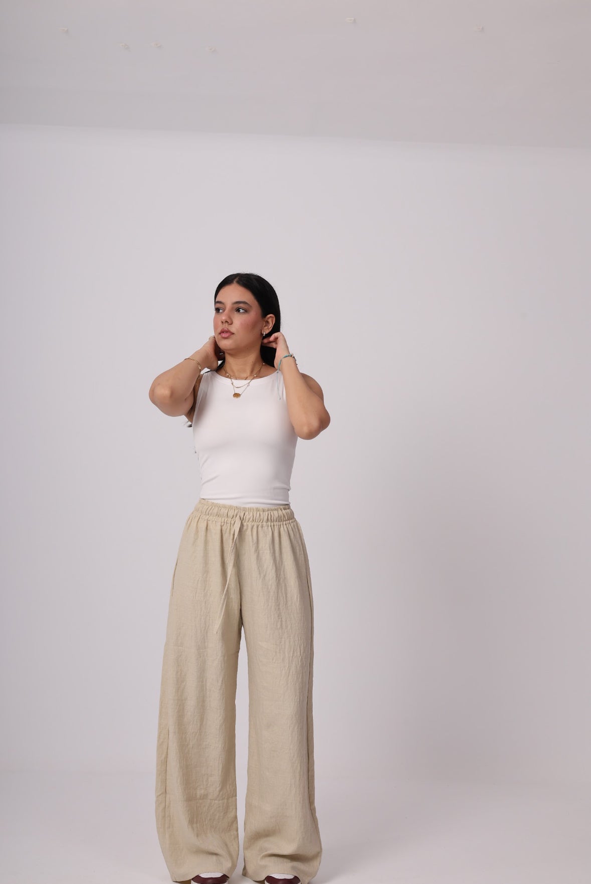 Beige Linen Pants