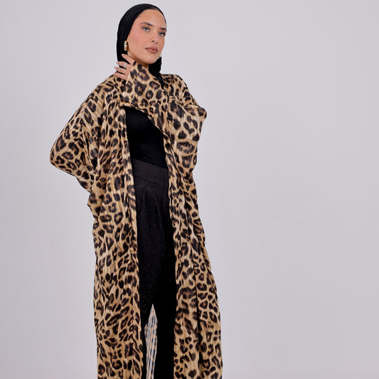 Leopard print kimono