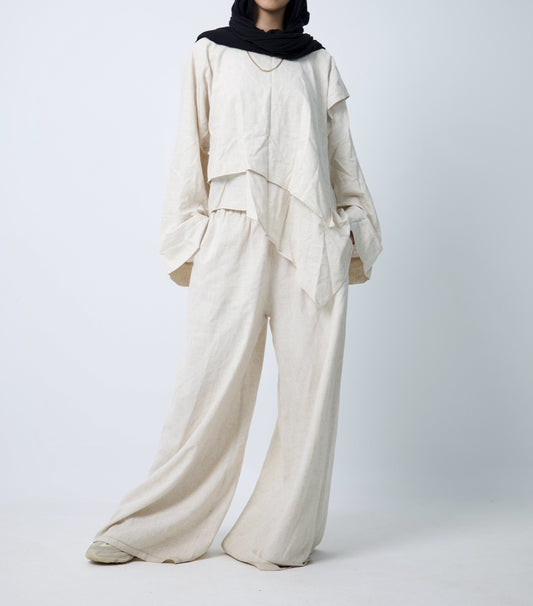 High low linen top