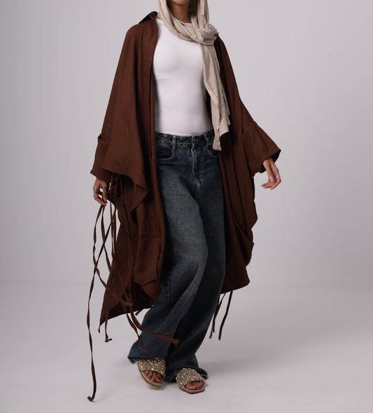 Long Fringes Chemise - Brown