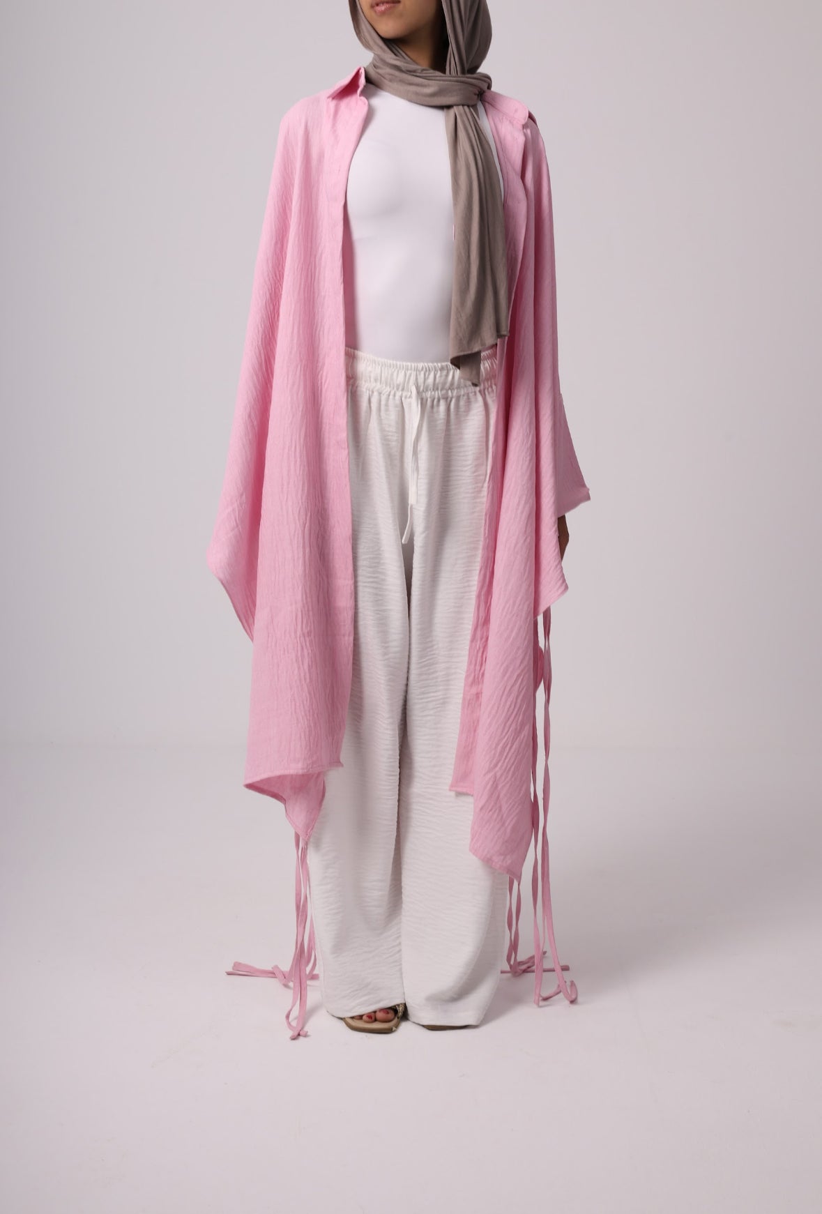Long Fringes Chemise - Powder Pink