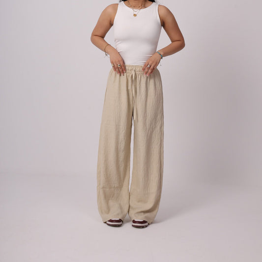 Beige Linen Pants