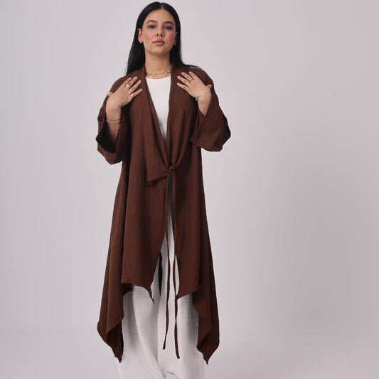 Asymmetrical Blouse - Brown