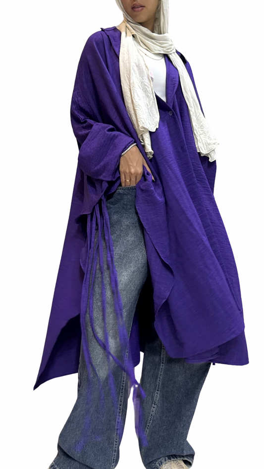 Long Fringes Chemise- Purple