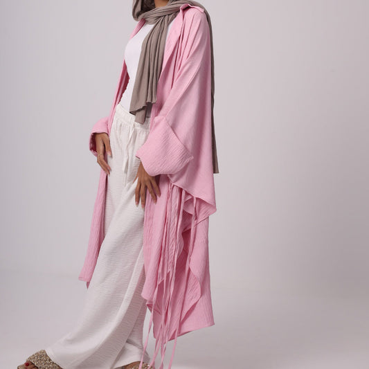 Long Fringes Chemise - Powder Pink