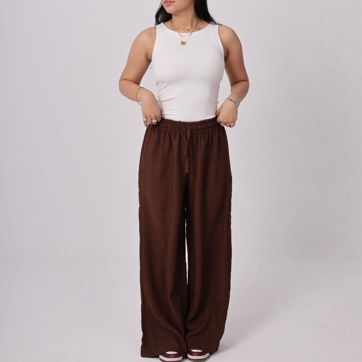 Brown Linen Pants