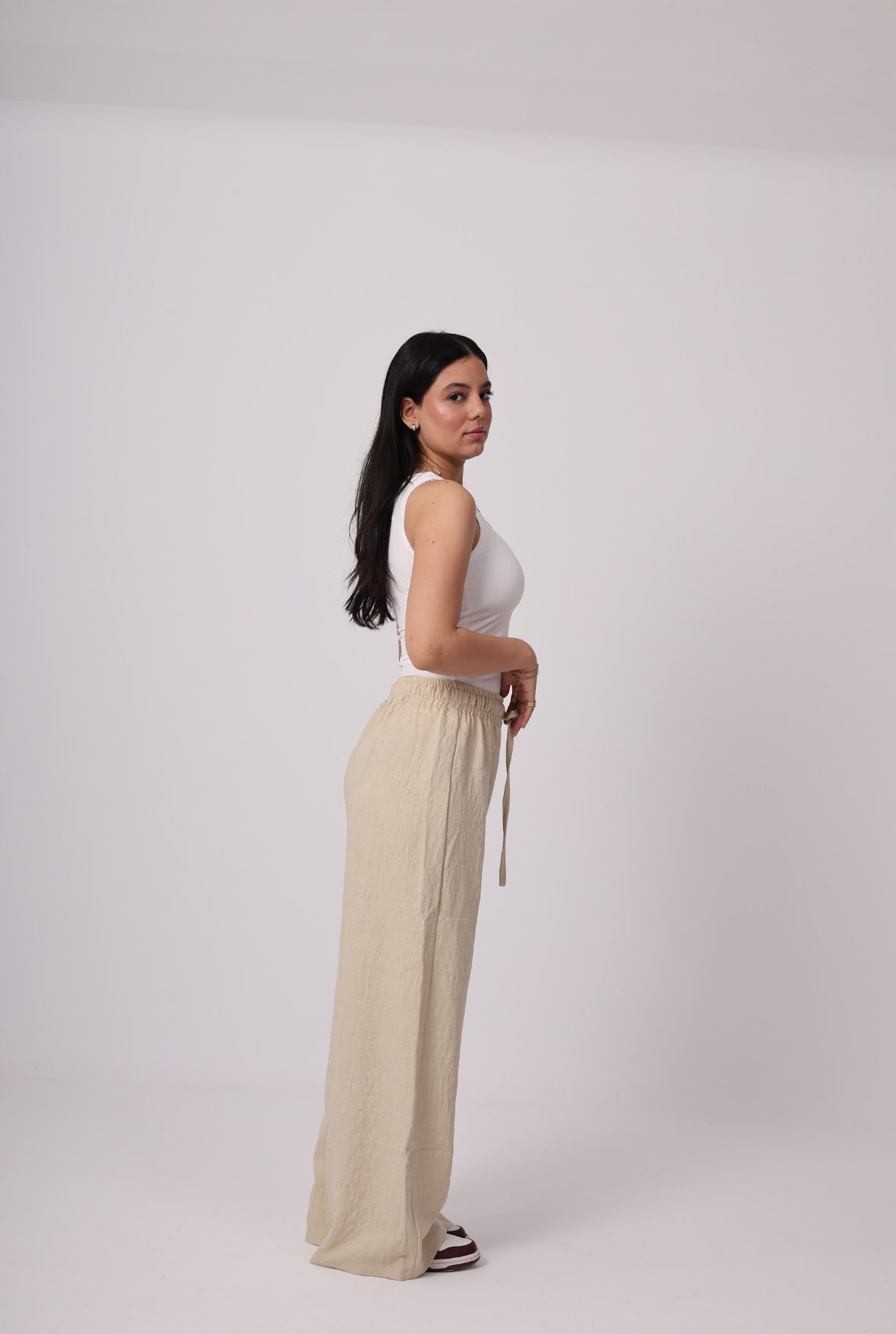 Beige Linen Pants