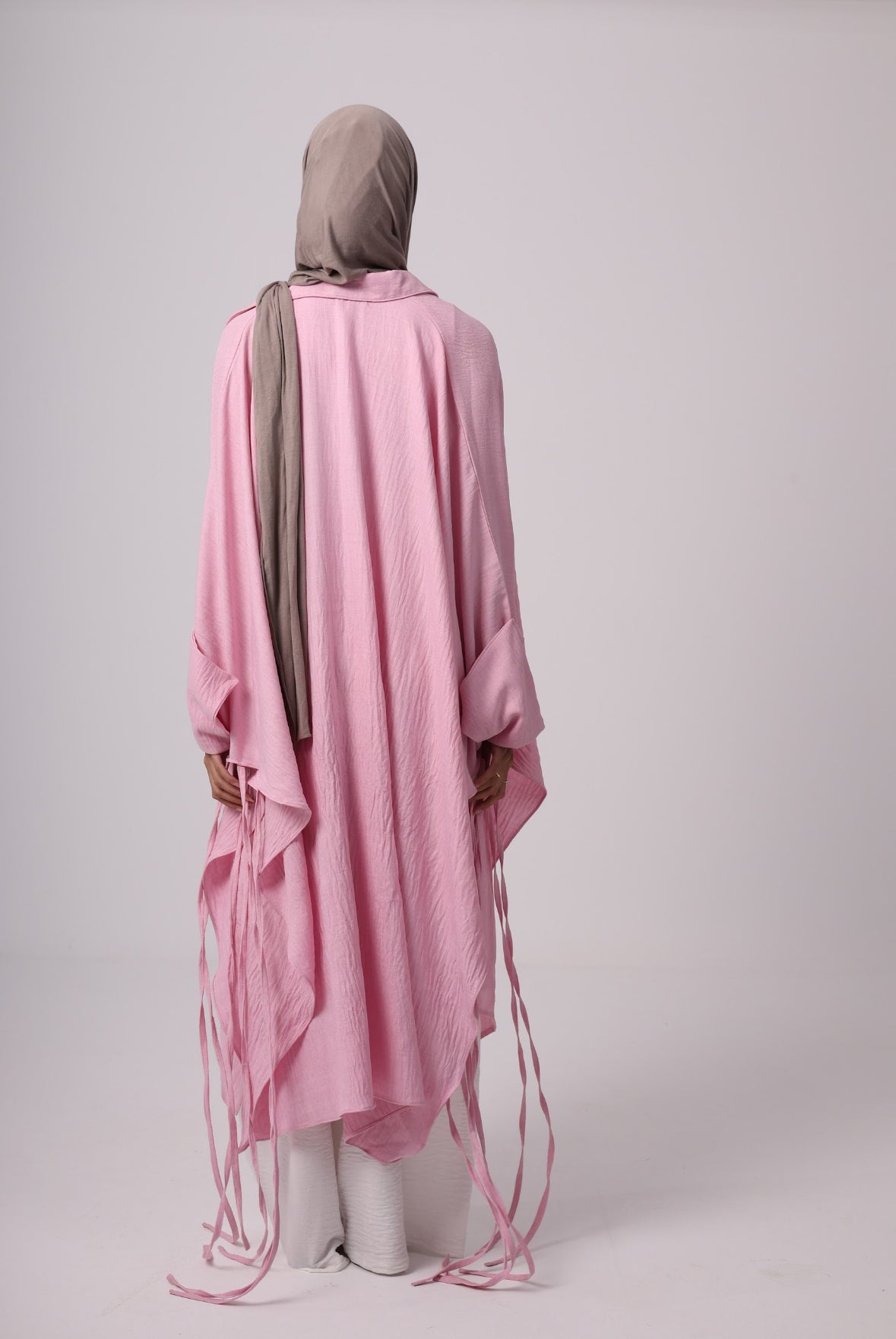 Long Fringes Chemise - Powder Pink