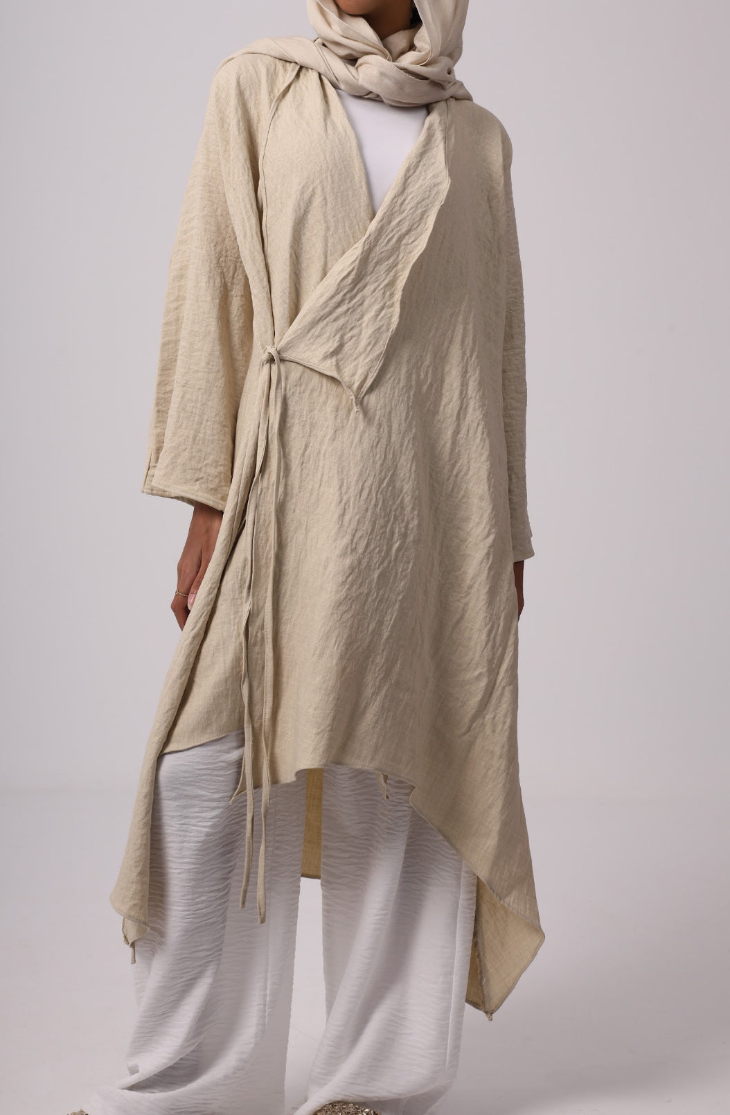 Asymmetrical Blouse - Beige