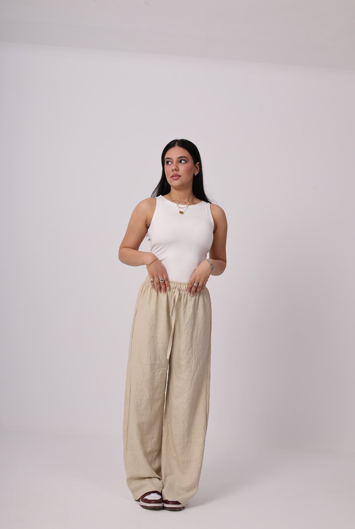 Beige Linen Pants