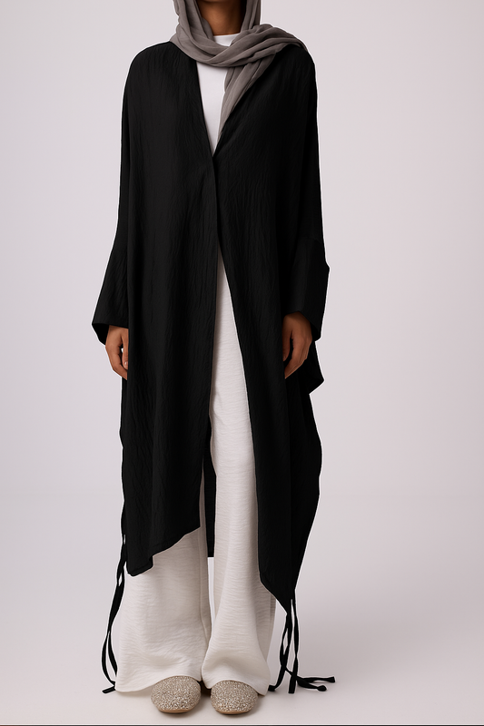 Long Fringes Chemise Black