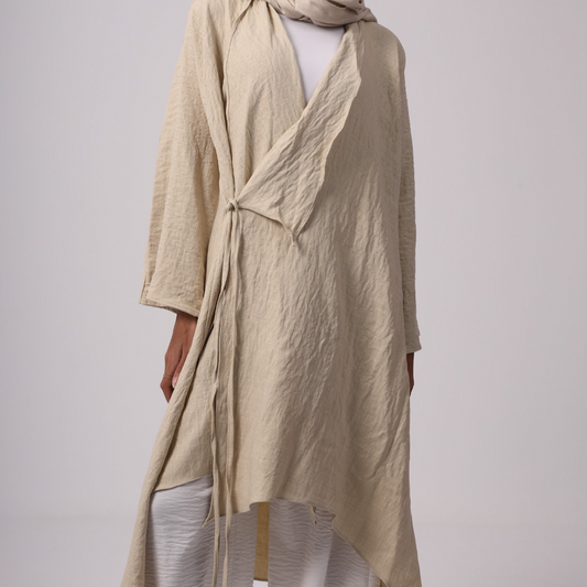 Asymmetrical Blouse - Beige